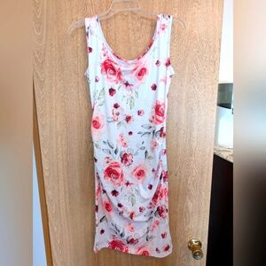 White Floral Maternity Dress, Medium